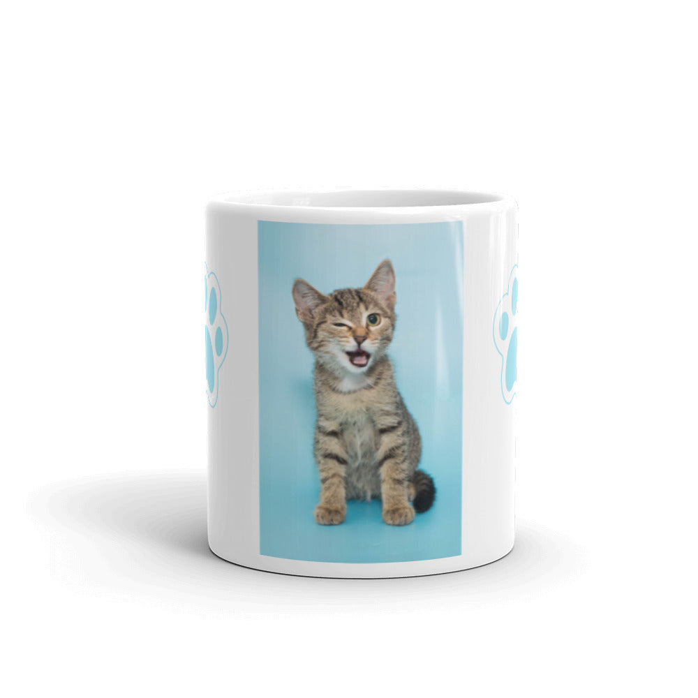 White glossy mug