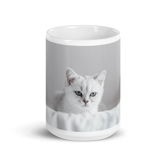 White glossy mug