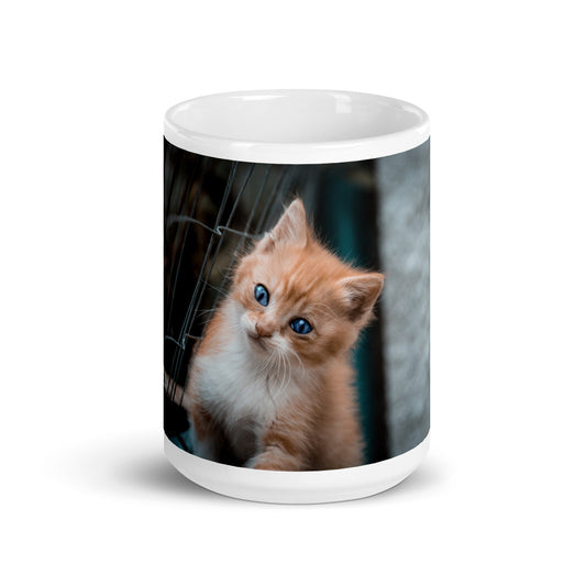 White glossy mug